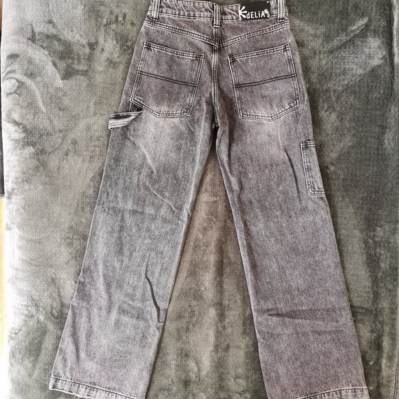 dELiA*s So Misunderstood Dark Wash Carpenter Jeans XXS - Picture 2 of 5